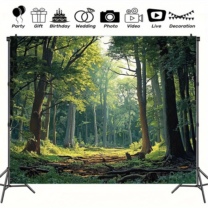 Fond photo Polyester vert printemps forêt, bannière de fête, rassemblement festif parfait, décoration de maison