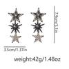 Exaggerated Temperament Shiny Rhinestone Zircon Star Splicing Tassel Dangle Earrings for Women Exquisite Luxury Piercing Jewelry