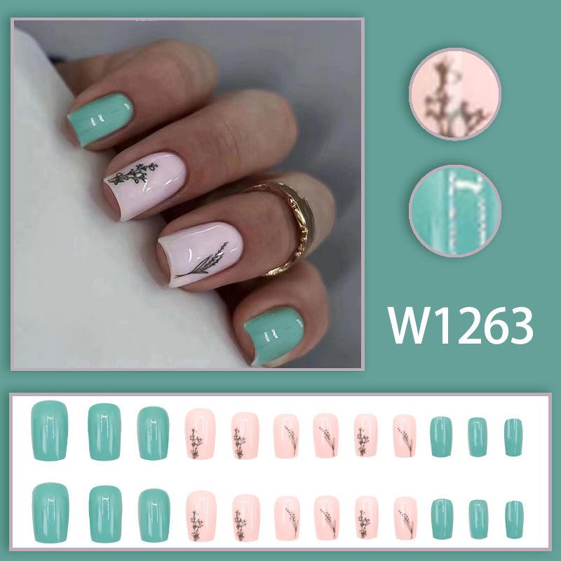 Lily of the Valley Blue-Green Eco-Friendly Fashion Nail Tips