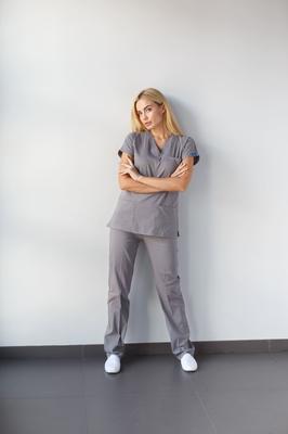 Two Piece Set Medical Scrubs Unisex Doctor Nursing Uniform Set Medical Uniform Surgical Suit Tops+Pants V-neck Short Sleeved Thin Tericoton Fabric