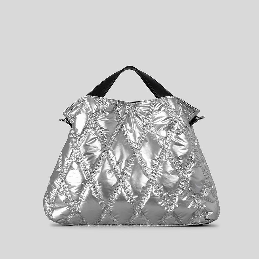 Daunen-Nylon-Gepolsterte Große Tragetaschen Damen Rautenmuster Große Kapazität Handtaschen Einfache Schulter-Umhängetasche Damen Wintertaschen KTB