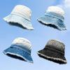 Vintage Denim Fisherman Hat With Wide Brim For Sun Protection And Sunshade In Spring Autumn Style