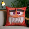 Funny Little Monster Cushion Cover Soft Short Plush Double-Sided Printing Home Decor Machine Washable Pillow Case Gift