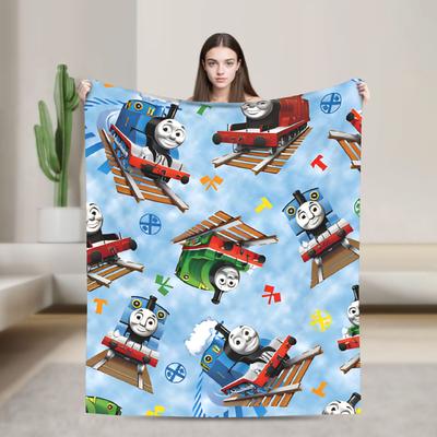 T-Thomas The Train Friends   Blanket  Warm Soft Print Plush Throw Blanket For Living Room Decorative Flannel Bedspread Bed Cover