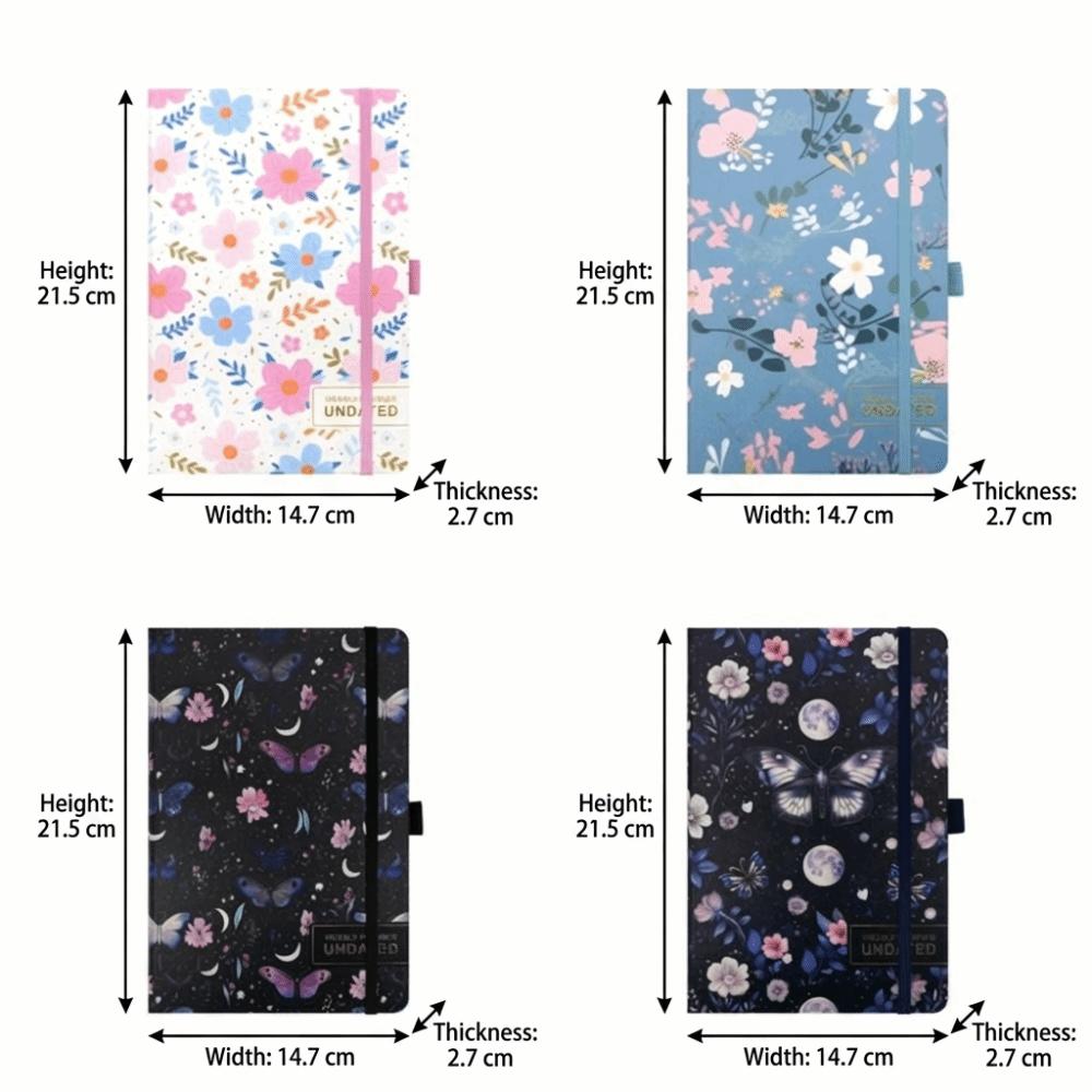 A5 Size Undated Academic Agenda High-Quality Paper Customizable Notebook  Personal Planning