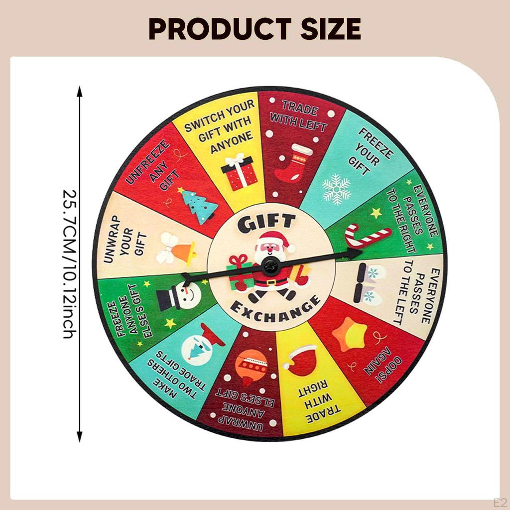 Weihnachtsspiel Wichteln Drehrad, Buntes Santa-Rad für Familien
