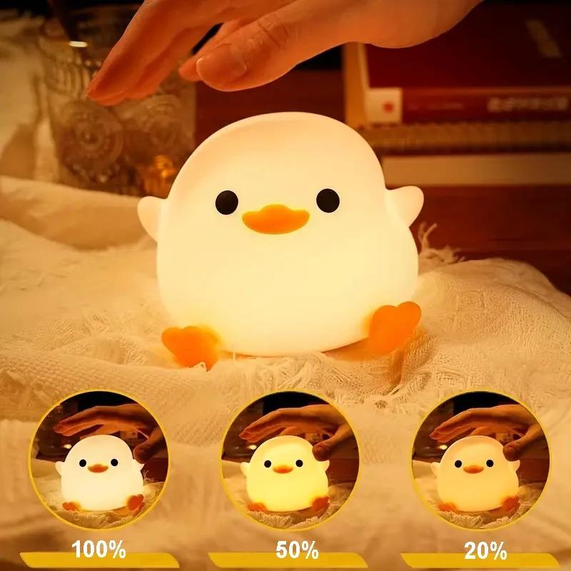 Cute Capybara Night Light Dimmable Rechargeable Touch Pat Lamp Soft Silicone Nursery Nightlight for Kids Room Bedroom Bedside Home Decor Gift