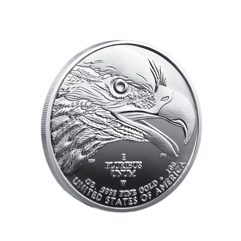 Eagle Head Knight Commemorative Medal Metal Plated Gold and Silver Coins Collection Crafts Ornament Commemorative Coins Metal Crafts