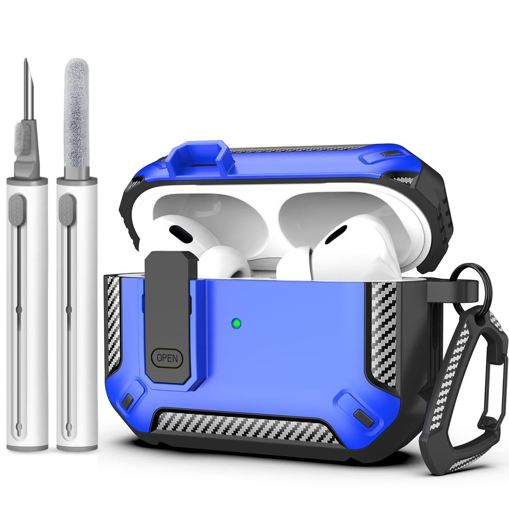 for Airpods Pro 3 Secure Lock Earphone Case Shockproof Hard Shell Full Protective Cover with Cleaning Pen for AirPods Pro 3