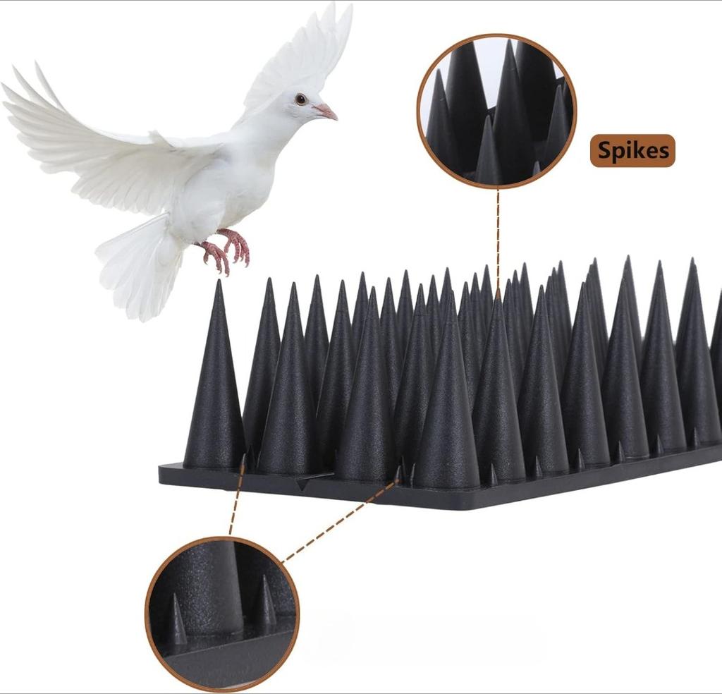 Plastic Anti Bird Spikes Pigeon Deterrent Cat Repellent Pest Control Humane Outdoor Roof Fence Ledge Guard Garden Protection