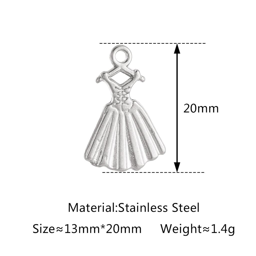 3Pcs Bowknot/Angel/Four Leaf Clover/Flower Charm Stainless Steel Pendant DIY Handmade Craft Necklace Bracelet Jewelry Making