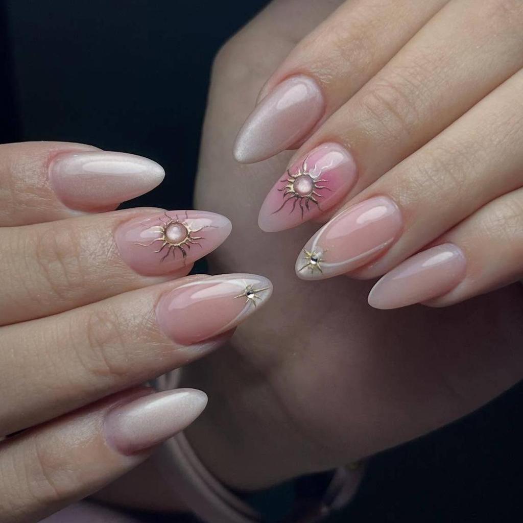 Cat Eye Wearable False Nails - Simple Whitening, Removable, High-End Nail Patches