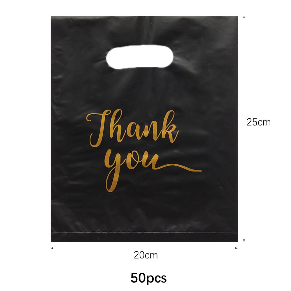 Thank You Gift Bag Plastic Black White Pink Candy Cookie Packing Bag for Wedding Birthday Thanksgiving Party Decoration Supplies
