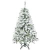 Artificial Christmas Tree, Snow Effect, Flame-Retardant, Hinged Construction, Green/White