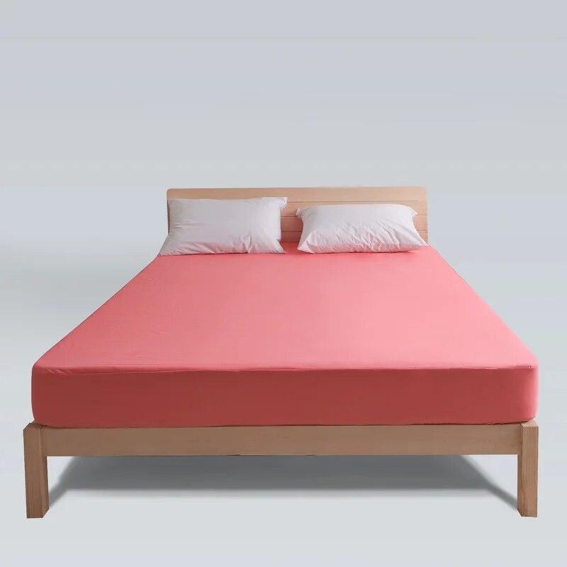 Solid Color Waterproof Bedspread Microfiber Mattress Protective Cover Waterproof Fitted Sheet Anti-mite Mattress 160x200cm