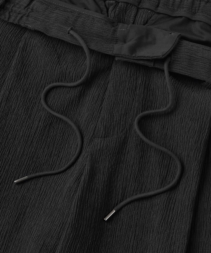 Musinsa Standard Crinkle One-Pleat Wide Elastic Pants [Dark Gray]