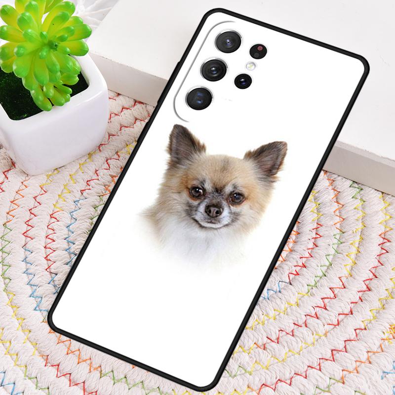 Tier Chihuahua mit Blume Handyhülle für Samsung Galaxy note 10 pro S26 Ultra S23 S24 FE S25 S21 S22 PLUS stoßfeste Hülle