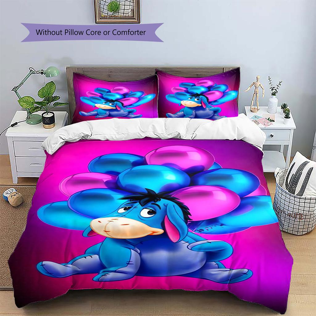 Colorful Cloud-patterned Eagle Ears and Tigger Print: Comfortable Bedding Set, Perfect for Decorating A Child's Bedroom.