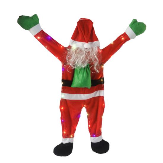Large Christmas Santa Claus Ornaments Cute Climbing Santa Hanging Decoration for Outside Roof Window Wall Decor