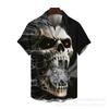Men Gothic Skull Themed Short Sleeve Casual Shirts