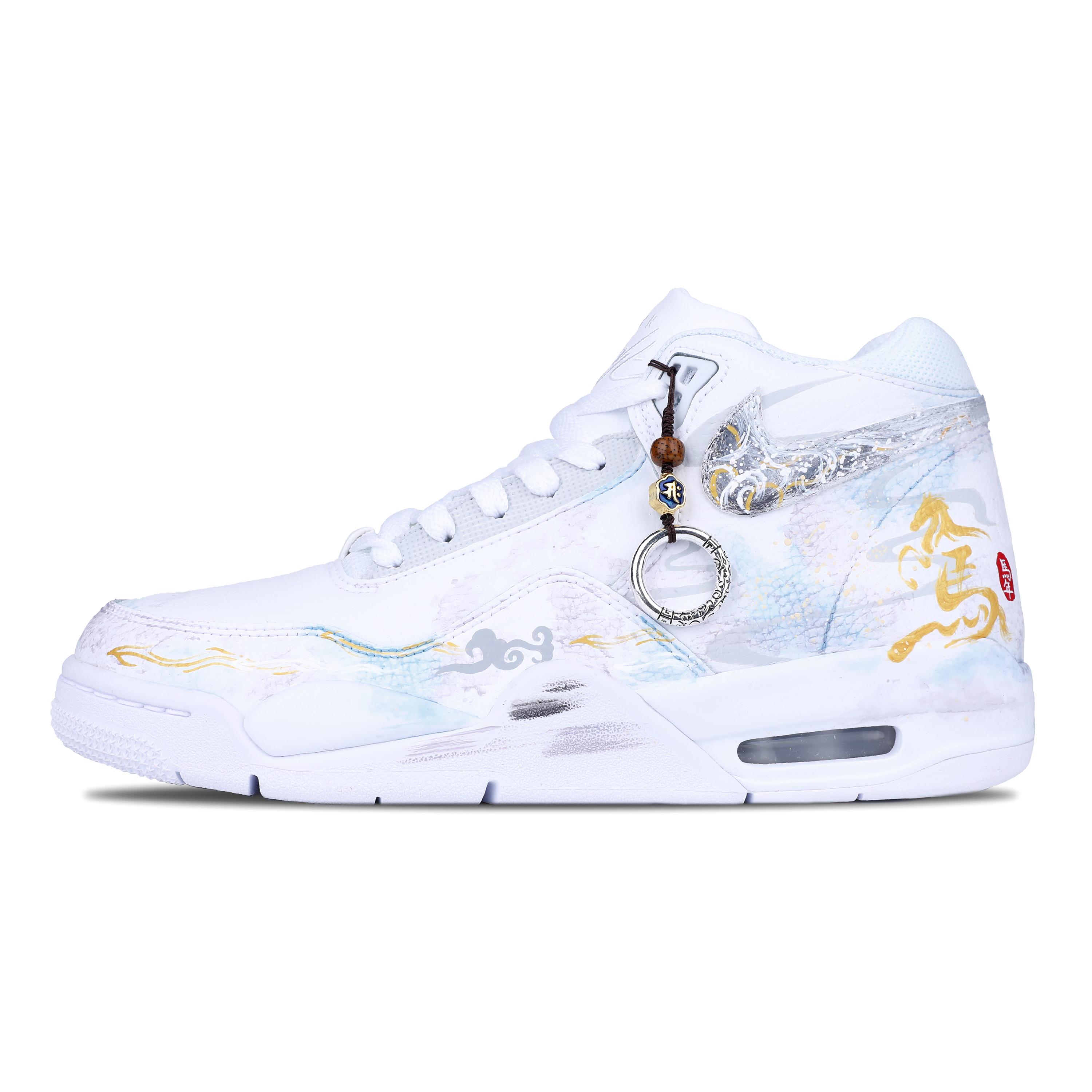 

Nike Flight Legacy Mid top Vintage Basketball Shoes Unisex White BQ4212-101(Team51-) 42