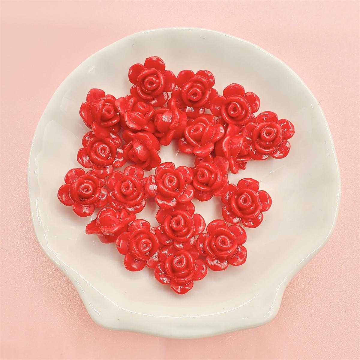 

100 шт. Розсипні намистини цукеркового кольору Намистини з квітами троянд Різнокольорові ювелірні аксесуари Намистини своїми руками Намистини з матеріалів ручної роботи для рукоділля червоний