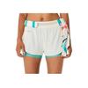 Metarun Minimalist Brand Logo Multiple Pockets Split Hem Three-Quarter Casual Shorts Women Shorts Birch-White 2012D220-200
