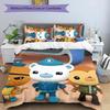 3-teiliges Octonauts Muster Bettwäsche-Set Bettbezug-Set enthält Bettbezug & Kissenbezüge, perfekte Ganzjahres-Schlafzimmerdekoration & Geschenk