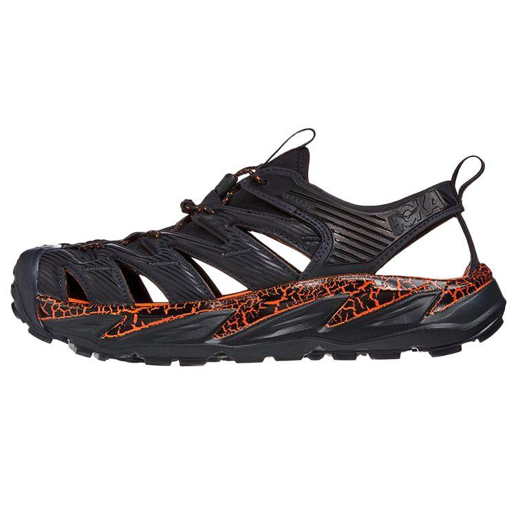 Hoka One One Hopara Series Outdoor Hiking Durable Creek Sandals Unisex Sandals Black Orange 1106534-BGPO