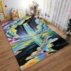 Colorful Waterfall Landscape Carpet with Starry Sky and Clouds Design Suitable for Use As an Anti-slip for Living Room Bedroom Sofas