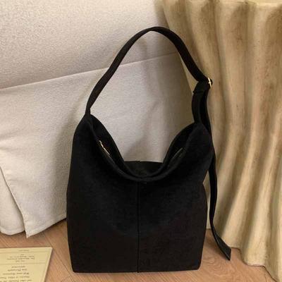 Retro Suede Tote Bag Women's 2025 New Large-capacity Foreign Fashion Crossbody Bag Simple and High-end Shoulder Bag