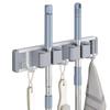 No-Drill Space Aluminum Mop & Broom Storage Clips
