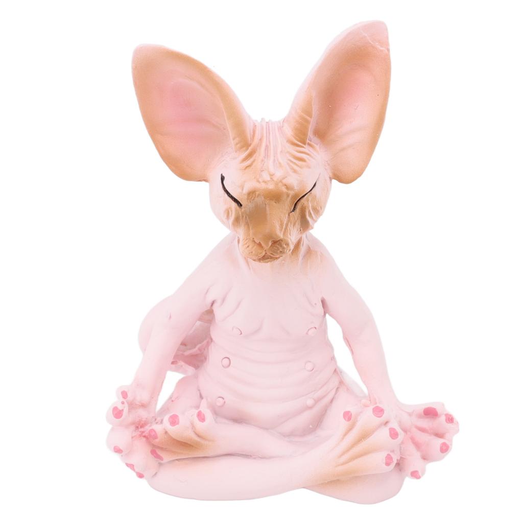 Katze Meditieren Statue Lebendige Details Katze Meditieren Sammlerfiguren für Zuhause Büro Yogaraum