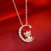 Moon Tiger Necklace Female Twelve Zodiac Year Year Tiger Year Cute Tiger Pendant Collarbone Chain