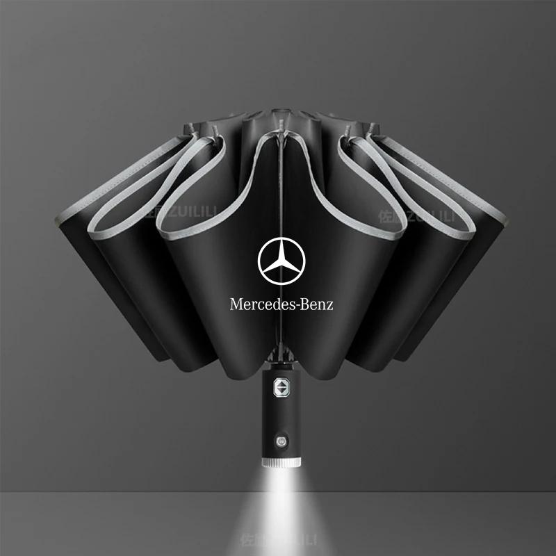 

Mercedes Benz A B C E S Class AMG GLA GLB GLC GLE CLA CLS SLC GLS GLK SLK Vito Car Automatic Folding Windproof Sunshade Umbrella чёрный