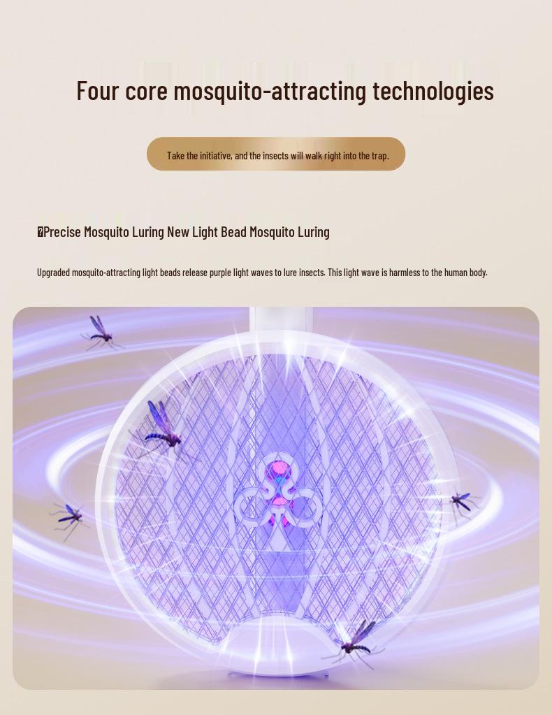 Rechargeable Foldable Electric Mosquito Swatter & Killer Lamp