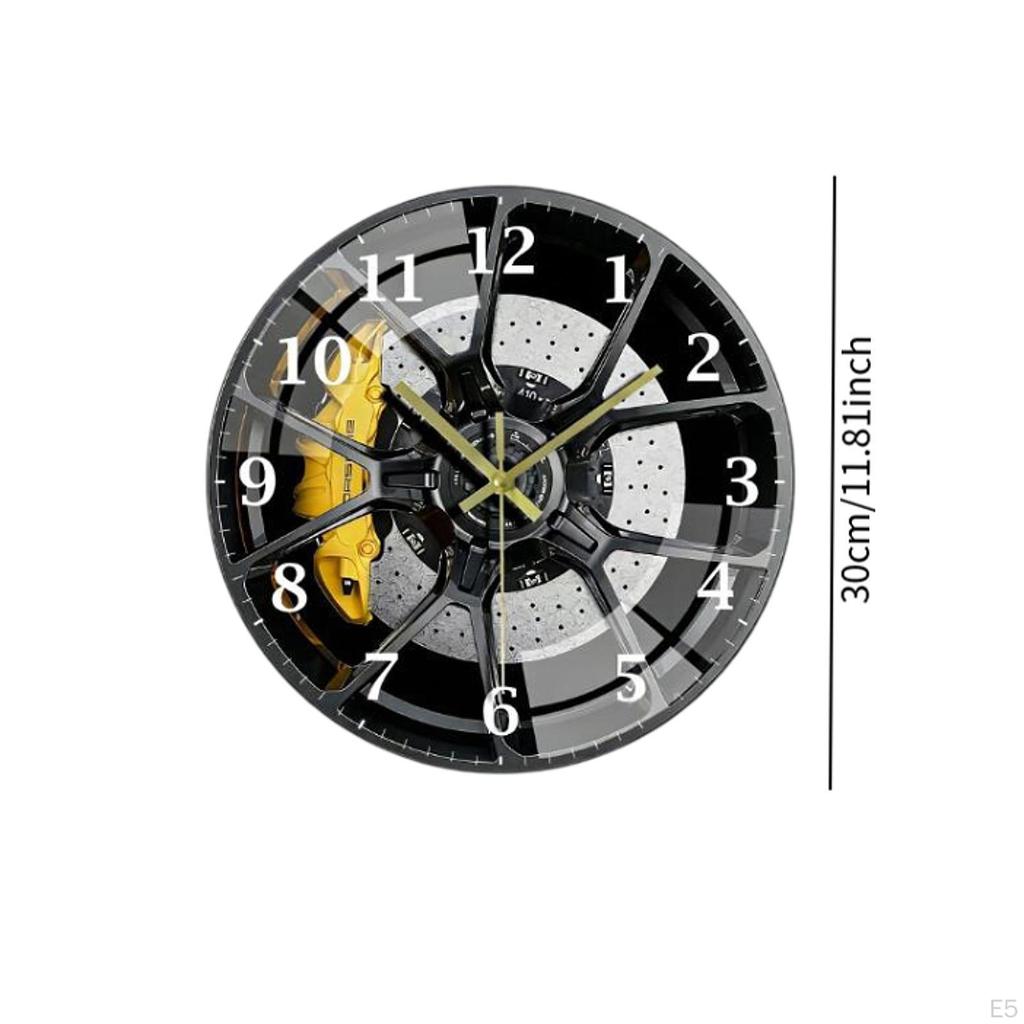 Clock with Silent 2D Movement, Smooth Glass And Arabic Numerals. Suitable for Bedrooms, Living