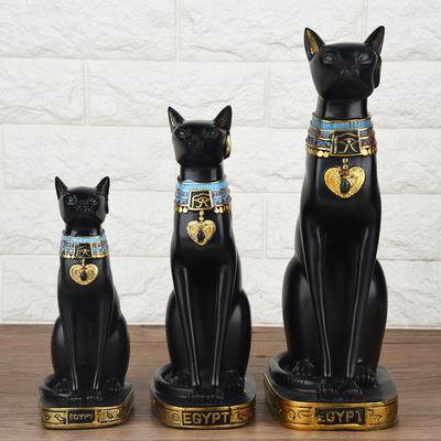 Egyptská socha kočky Egyptská kočka Pryskyřičná socha Figurka Domácí ozdoba místnosti Řemesla Dárky Dekorace domu Ozdoba sochy kočky