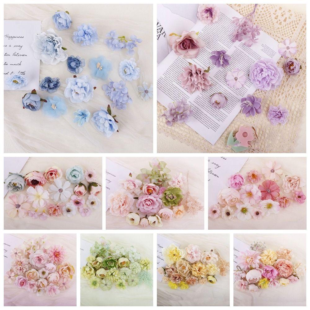 

Материал для вечеринок, роза, гортензия, головные уборы, аксессуары, шелковый цветочный комплект искусственных цветов