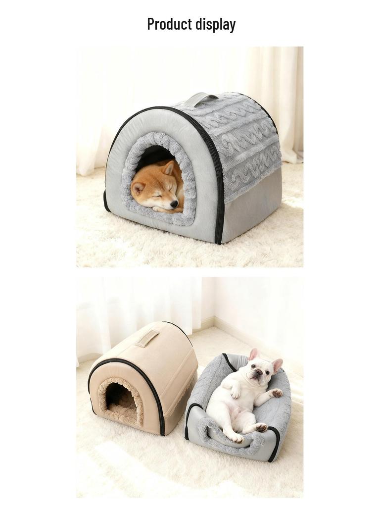 Universal Enclosed Cat Bed: Thick, Warm, Washable Nest for Deep Sleep