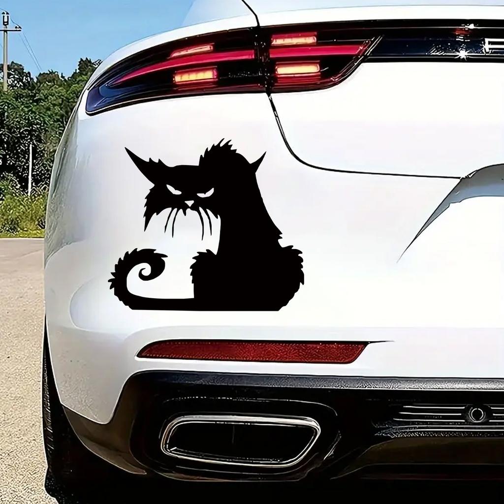 Tough Cartoon Cat Silhouette Window Stickers, Self-Adhesive Wall Decals for Kids Room Door Glass Decoration