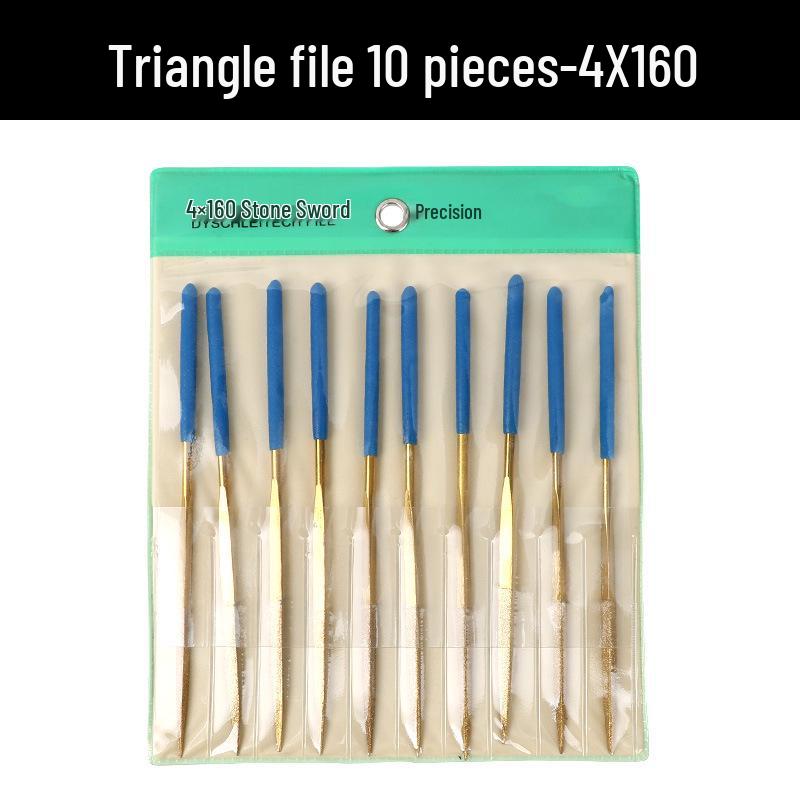 Titanium-Plated Diamond File Set: Flat/Incline with Extra Grade Carborundum for Precision Shaping, Free Shipping