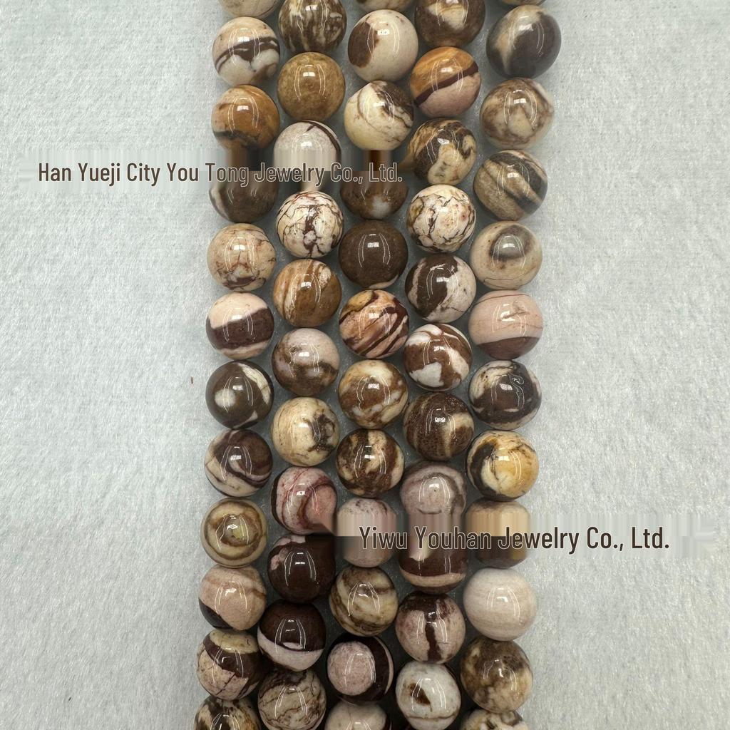 Natural Australian Zebra Stone Round Beads for DIY Jewelry Making - Bracelet & Necklace Accessories 