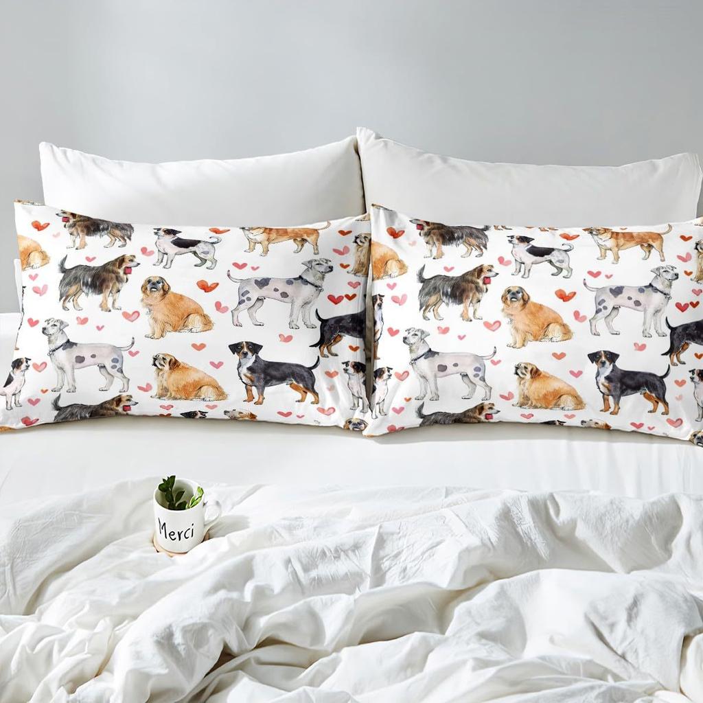 Animal pet dog pattern bed hat four-piece bedding set bedroom dormitory bedding decoration