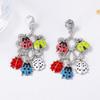 Personality Trend Creative Design Sense Alloy Dripping Multi-ladybug Fringed Pendant Earrings Versatile Casual Women