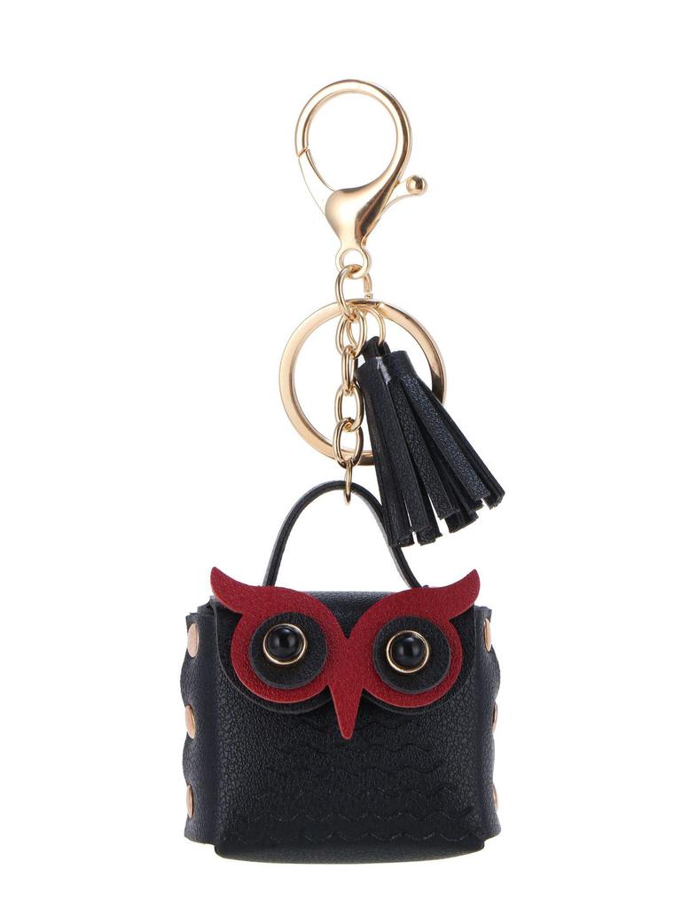 Korean Tassel Owl Coin Purse & Keychain – Trendy Cartoon Earphone Bag Charm