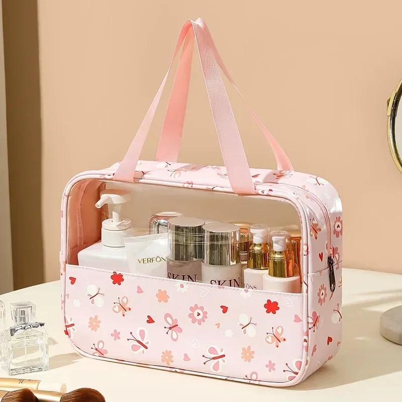 Women's Makeup Bag Waterproof Transparent Pouch Large Capacity Bath Bag Travel Essential Cosmetics Organizer Toilet Storage Bag
