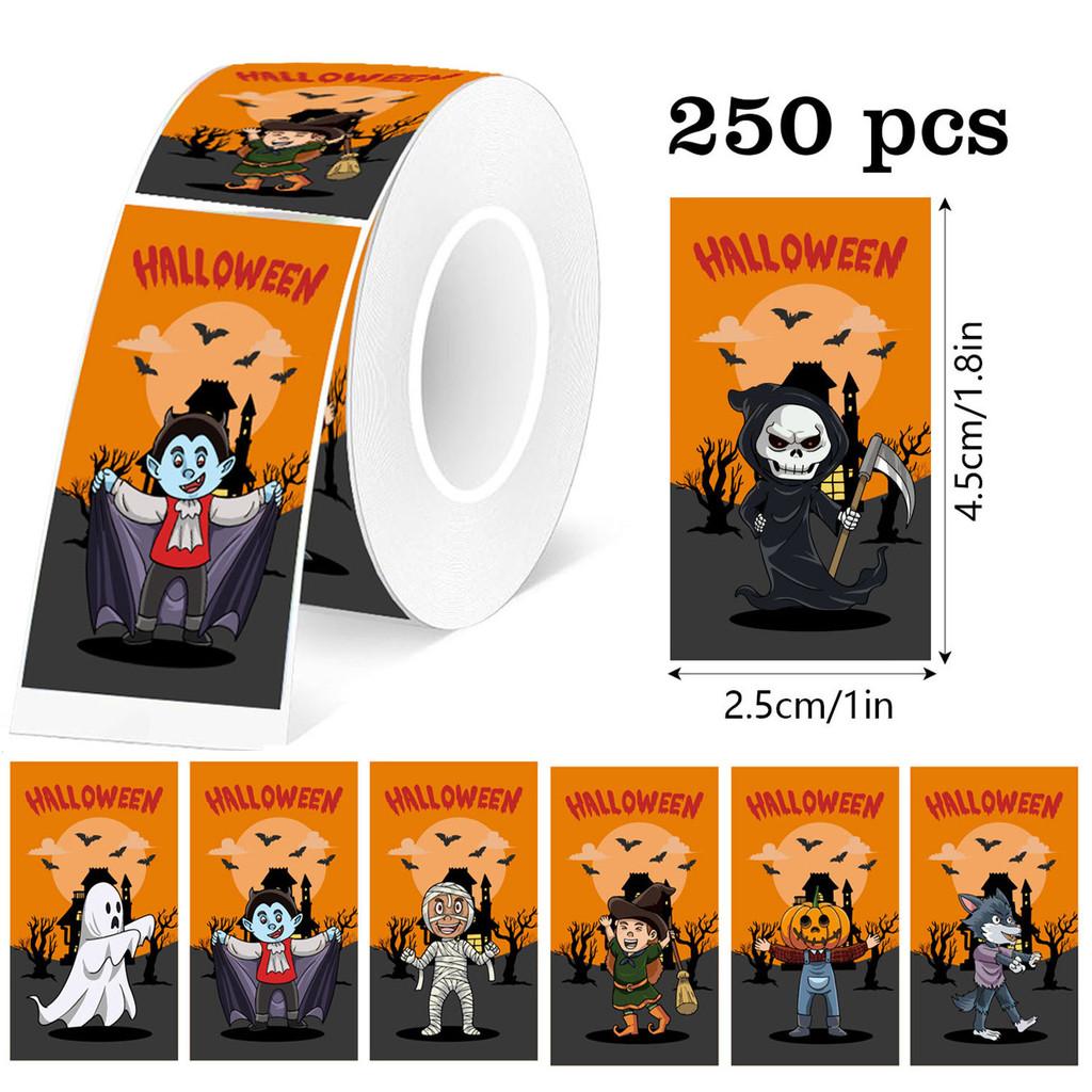 250-Piece Halloween Spooky Doll Graffiti Stickers (3 Styles) - PVC Self-Adhesive DIY Decals for Water Bottles, Notebooks & Party