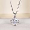Huitan Brilliant Cubic Zircon Pendant Necklace for Women Minimalist Style Luxury Jewelry for Wedding Simple Stylish Accessories
