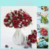 Elegant 15 Heads Artificial Silk Rose Flower Bouquet For Stunning Wedding Decor